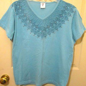 lace-&-studs neckline jersey